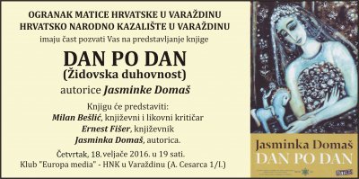 Dan po dan (Židovska duhovnost) – promocija knjige Jasminke Domaš