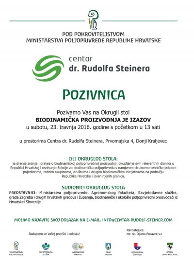 Okrugli stol - Biodinamička proizvodnja je izazov