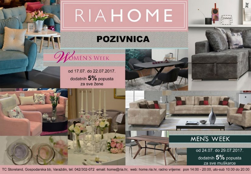 Women`s &amp; Men`s week u RIA HOME