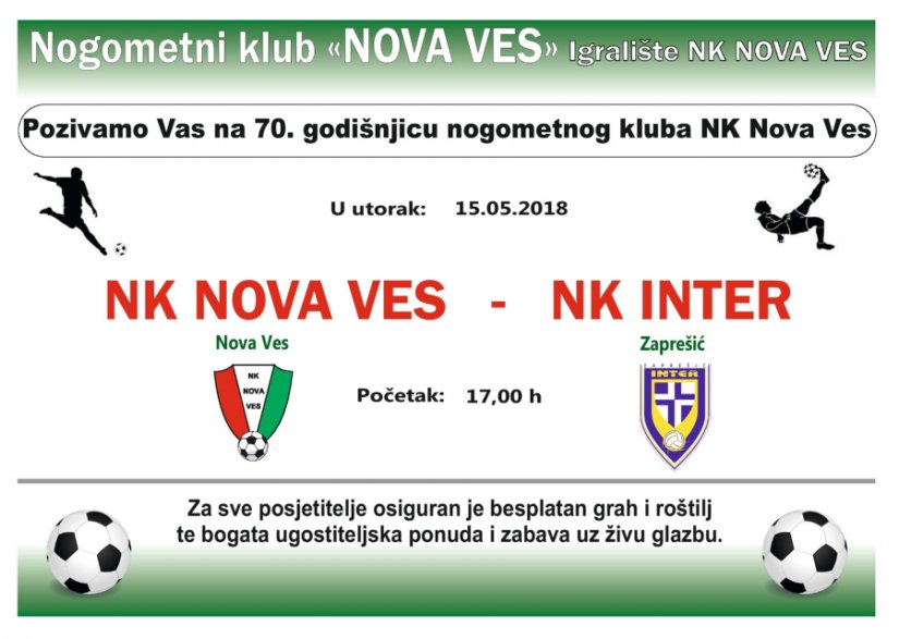 Nogometni klub Nova Ves obilježava 70 godina postojanja