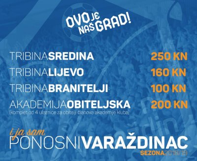 Od sutra prodaja godišnjih ulaznica za domaće utakmice NK Varaždin