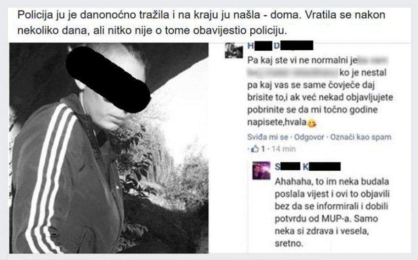 NAŠA POSLA Majka prijavila nestanak kćeri, koja je, uz njeno znanje, bila kod prijateljice!?