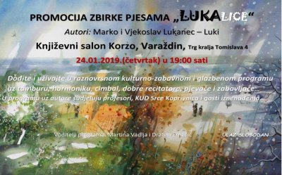 U četvrtak promocija zbirke pjesama &quot;Lukalice&quot;