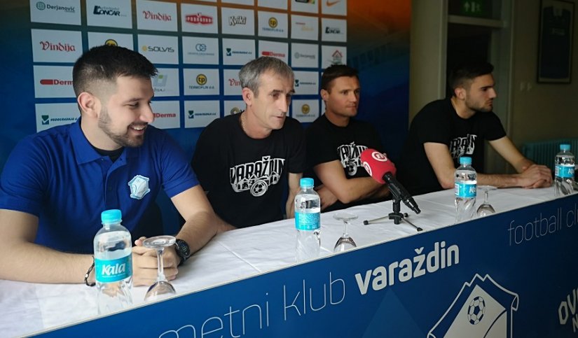 Na današnjoj, vrlo posjećenoj konferenciji za novinare, ispred kluba bili su direktor Toni Dalić, trener Branko Karačić, prvi strijelac lige Leon Benko i vratar Ivan Nevistić