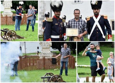 FOTO Nastavljena tradicija glasnog pucnja iz topa na Starom gradu, za topom &quot;varaždinski multipraktik&quot;