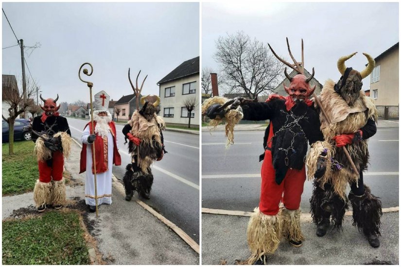 Članovi Črne srake iz Sračinca slatkišima razveselili mališane na Nikolinje