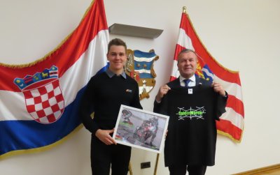 Najbolji hrvatski motociklist Martin Vugrinec na prijemu u županijskoj palači