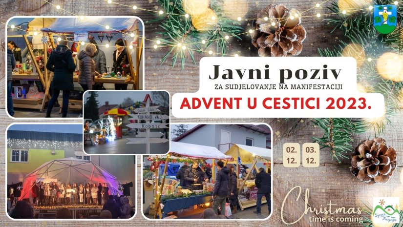 Otvorene prijave za sudjelovanje na manifestaciji „Advent u Cestici 2023.“