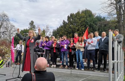 FOTO Prosvjedni skup SDP-a Varaždinske županije na Kazališnom trgu u Varaždinu