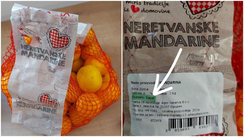 Mandarine iz Egipta prodaju pod imenom &quot;Neretvanske mandarine&quot;