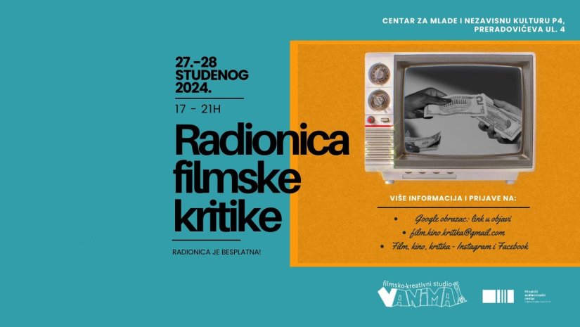 Dvodnevna Radionica filmske kritike u podrumu Centra za mlade i nezavisnu kulturu P4